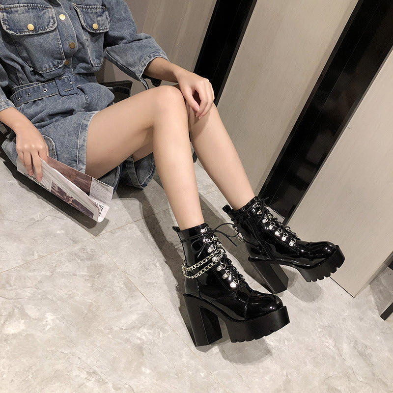 Lynda – Bottes à plateforme en cuir vegan pour femmes