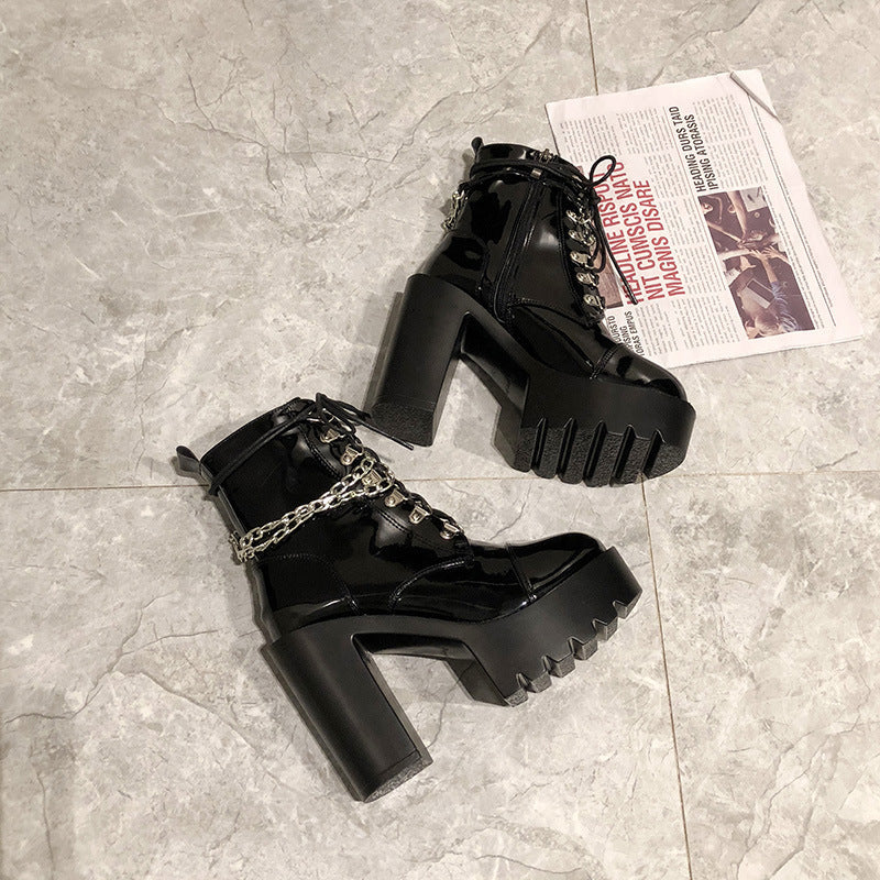 Lynda – Bottes à plateforme en cuir vegan pour femmes