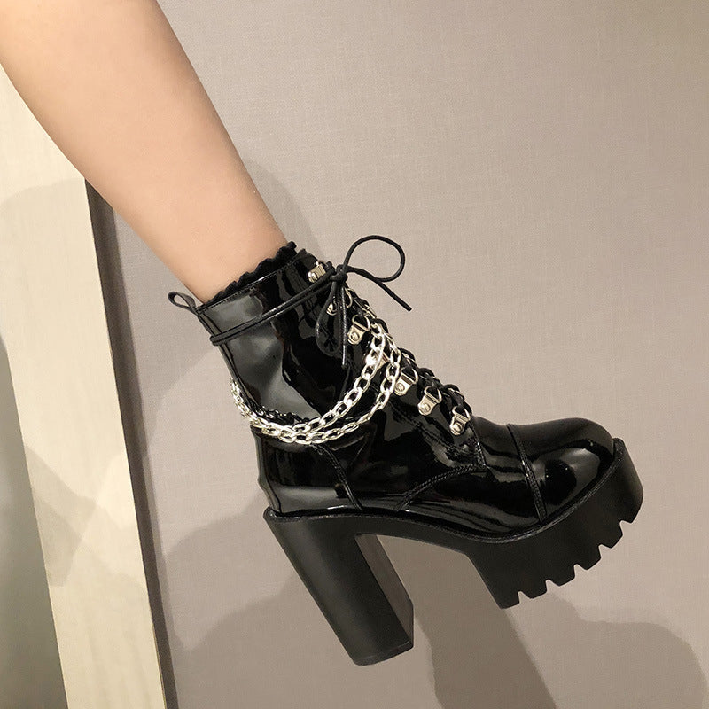 Lynda – Bottes à plateforme en cuir vegan pour femmes