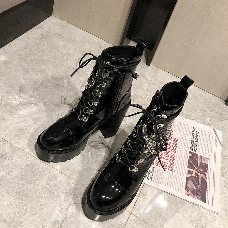 Lynda – Bottes à plateforme en cuir vegan pour femmes