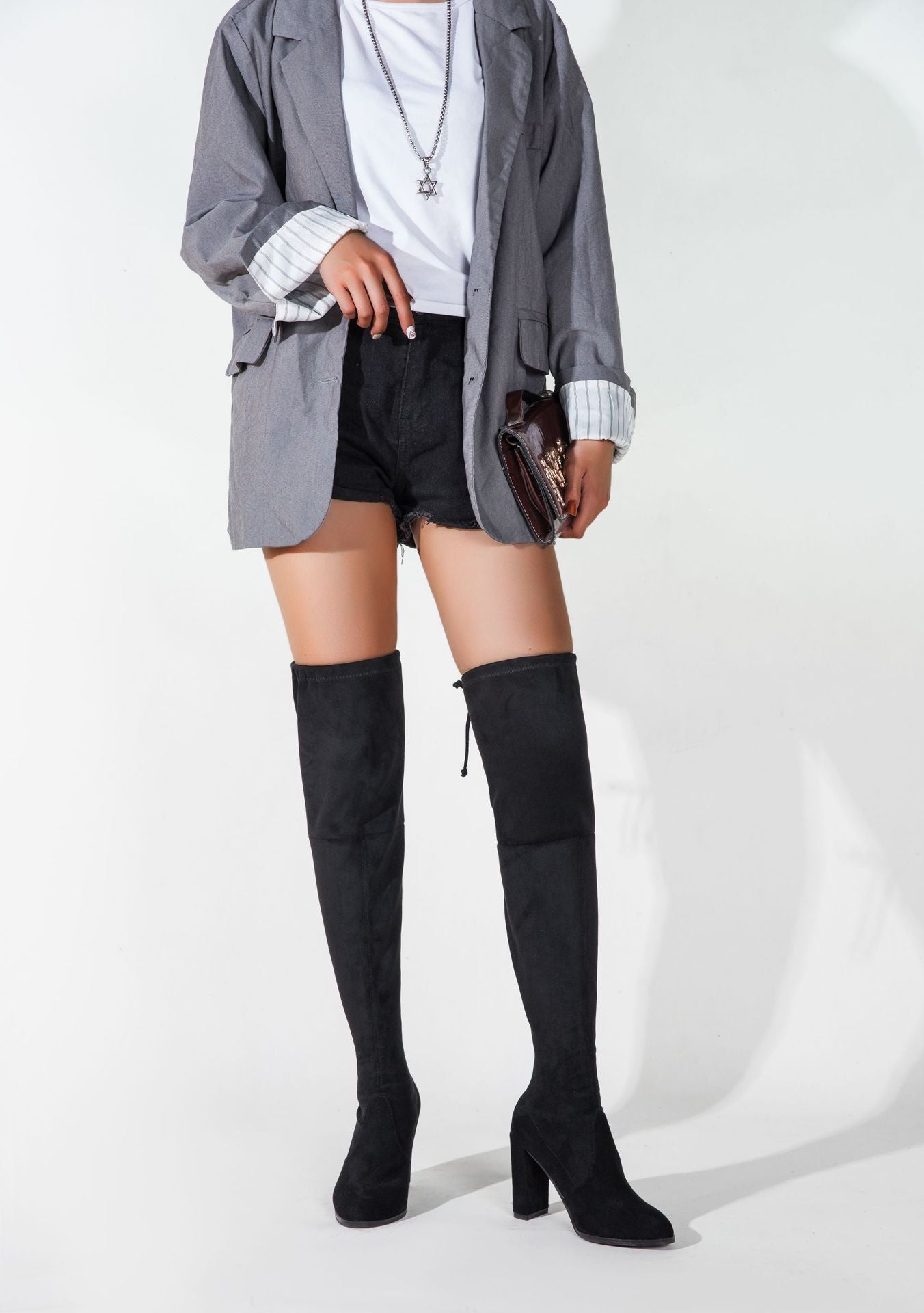 Harriet – Bottes Hautes en Daim Végétalien Premium pour Femme
