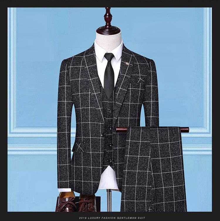 Howard – Costume en Trois Pièces à Carreaux pour Hommes