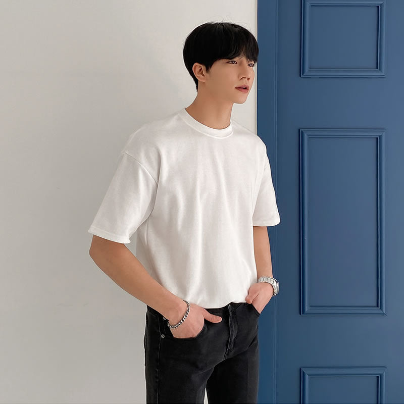 Vincent – T-shirt ample unicolore pour hommes