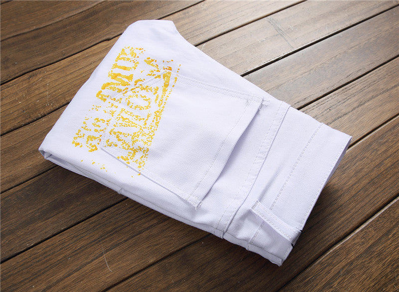Jon – Jean Slim Fit avec Imprimé Graffiti pour Hommes