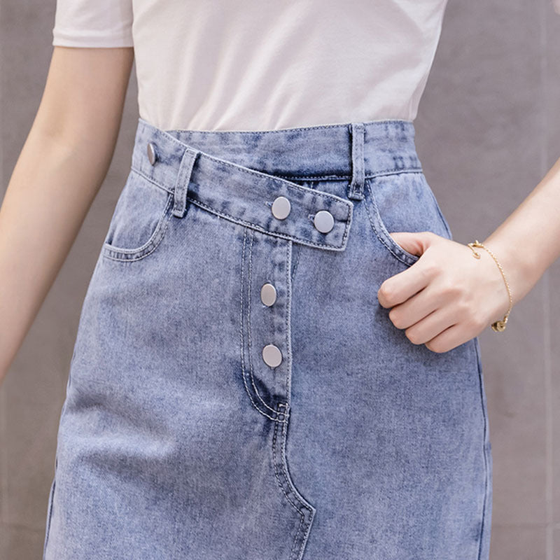 Wendy – Élégante Jupe Longue avec Fente Double en Style Coréen
