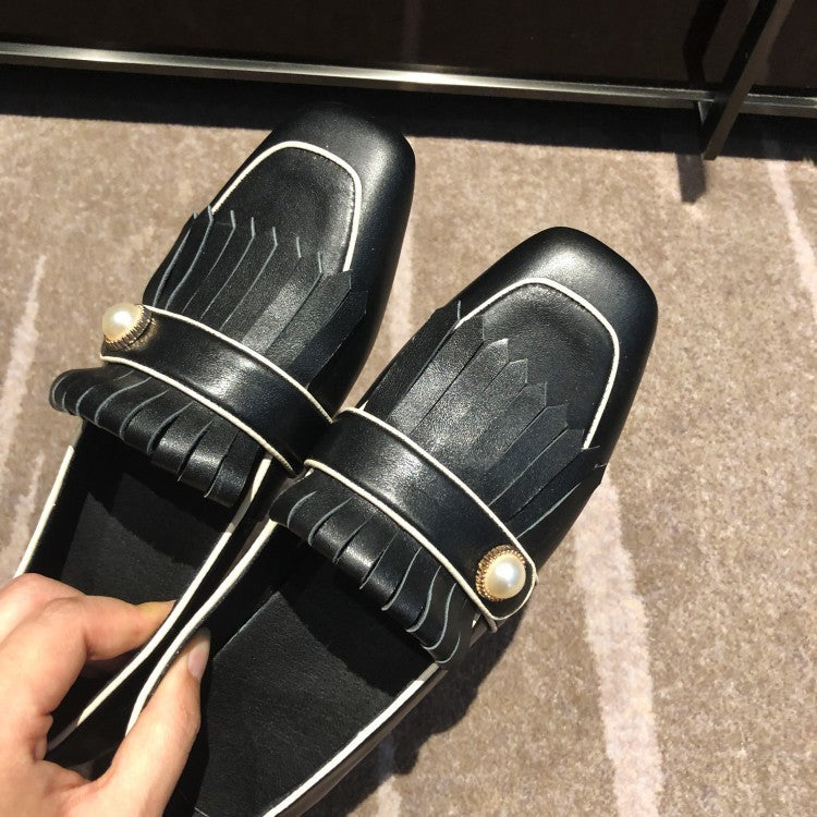 Kathleen – Sneaker vintage pour femme en cuir vegan avec franges
