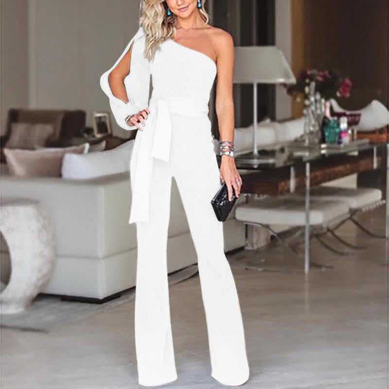Gillian – Combinaison Femme à Épaule Unique avec Taille Haute