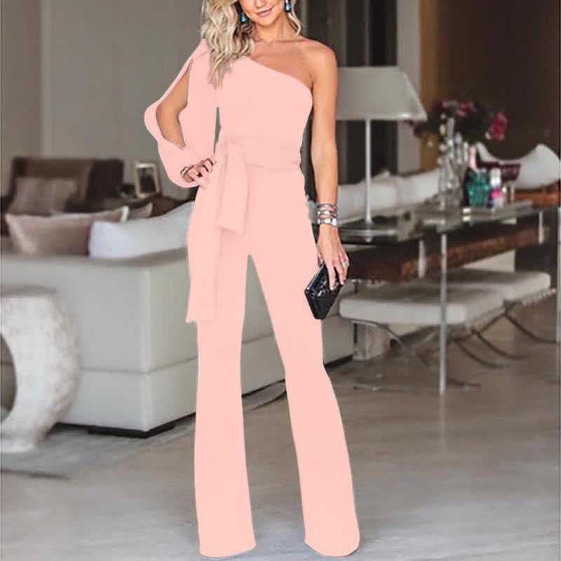 Gillian – Combinaison Femme à Épaule Unique avec Taille Haute