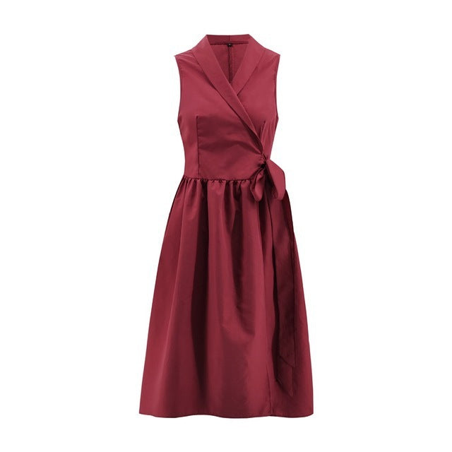 Anne – Robe Midi Décontractée Sans Manches avec Ceinture