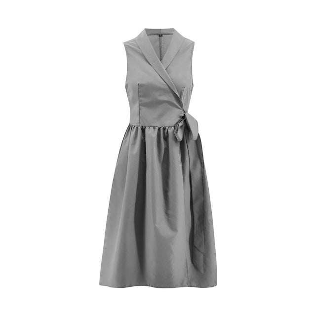 Anne – Robe Midi Décontractée Sans Manches avec Ceinture