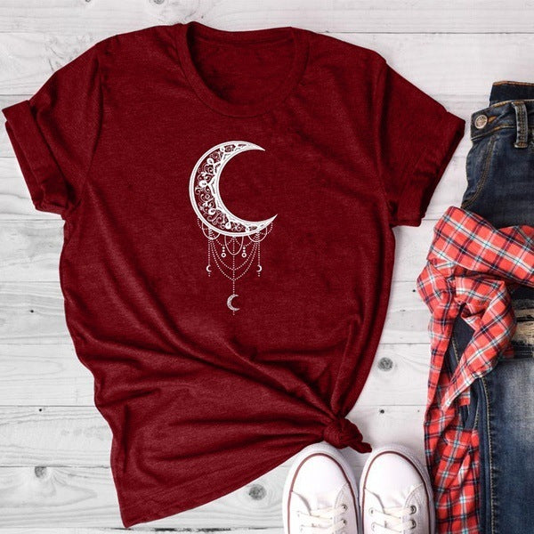 Alice – T-shirt pour femme avec imprimé soleil et lune