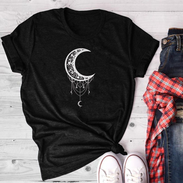 Alice – T-shirt pour femme avec imprimé soleil et lune
