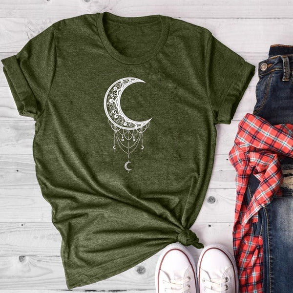 Alice – T-shirt pour femme avec imprimé soleil et lune
