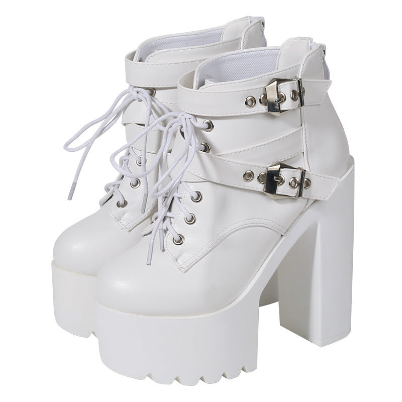 Sharon – Bottines à la mode avec semelles épaisses et talons super hauts de 14 cm