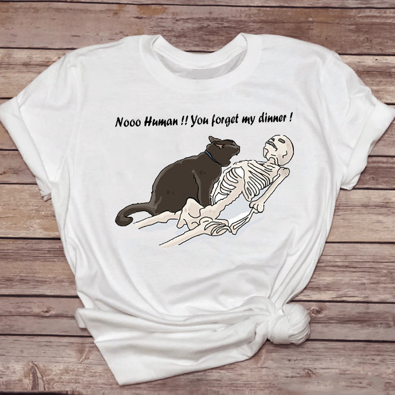 Margaret – T-shirt amusant avec motif de chat et café