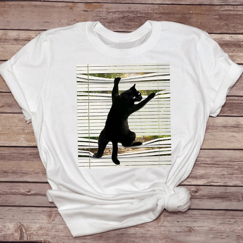Margaret – T-shirt amusant avec motif de chat et café
