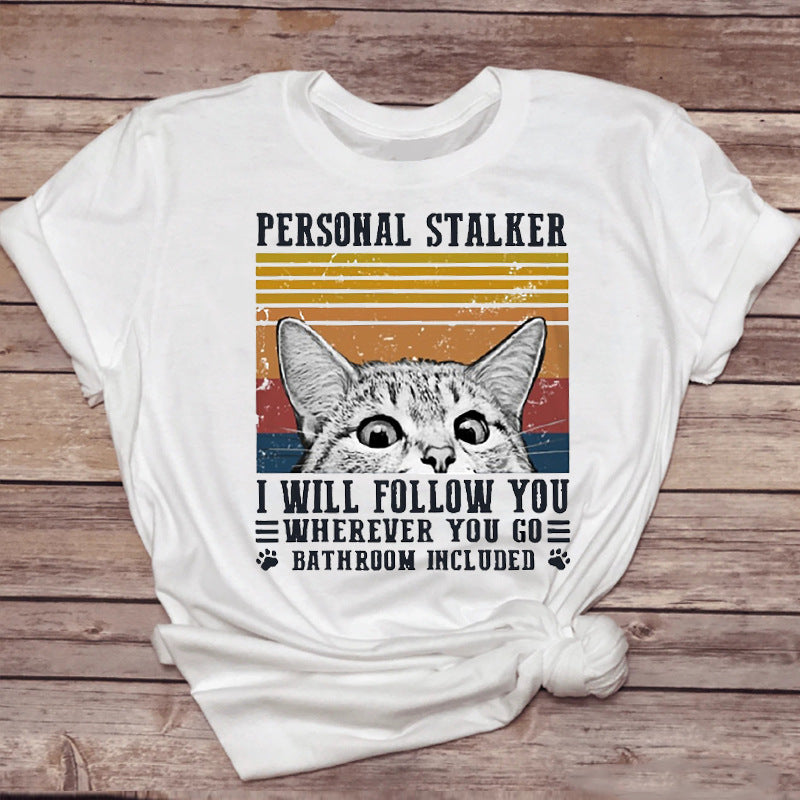 Margaret – T-shirt amusant avec motif de chat et café
