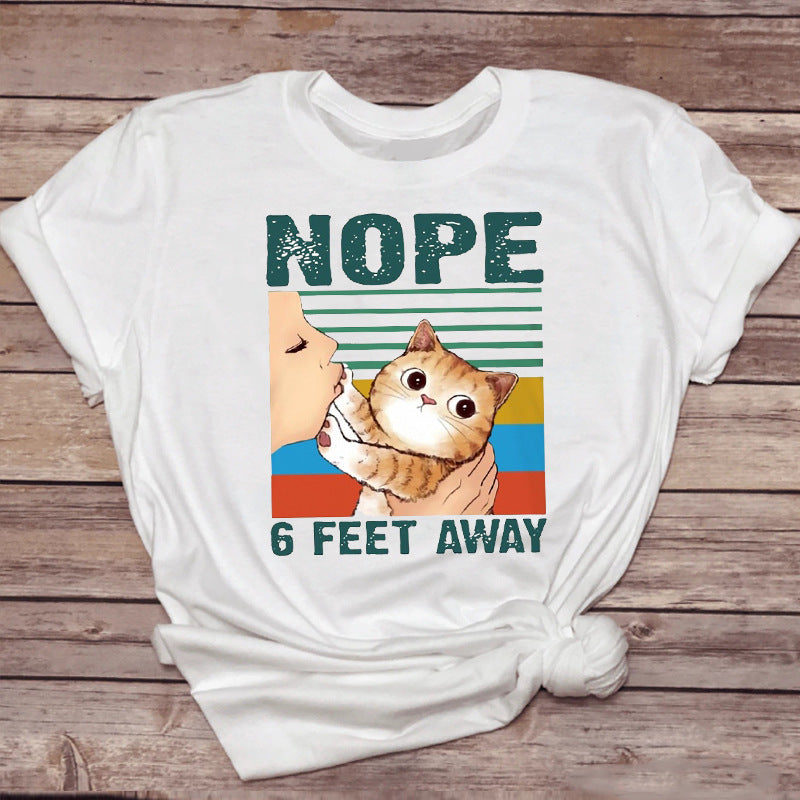 Margaret – T-shirt amusant avec motif de chat et café