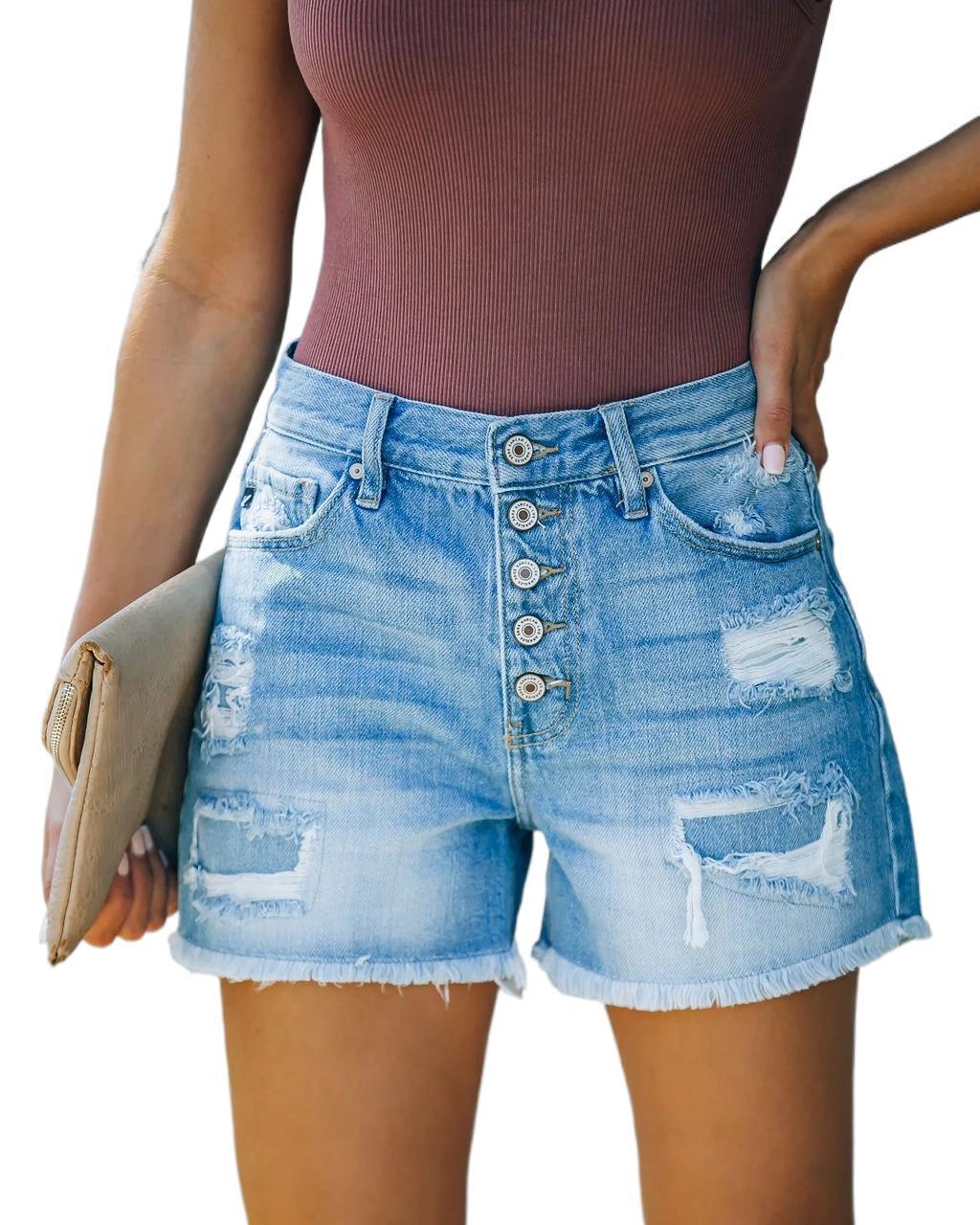 Lynda – Shorts en Jean Taille Haute pour Femme