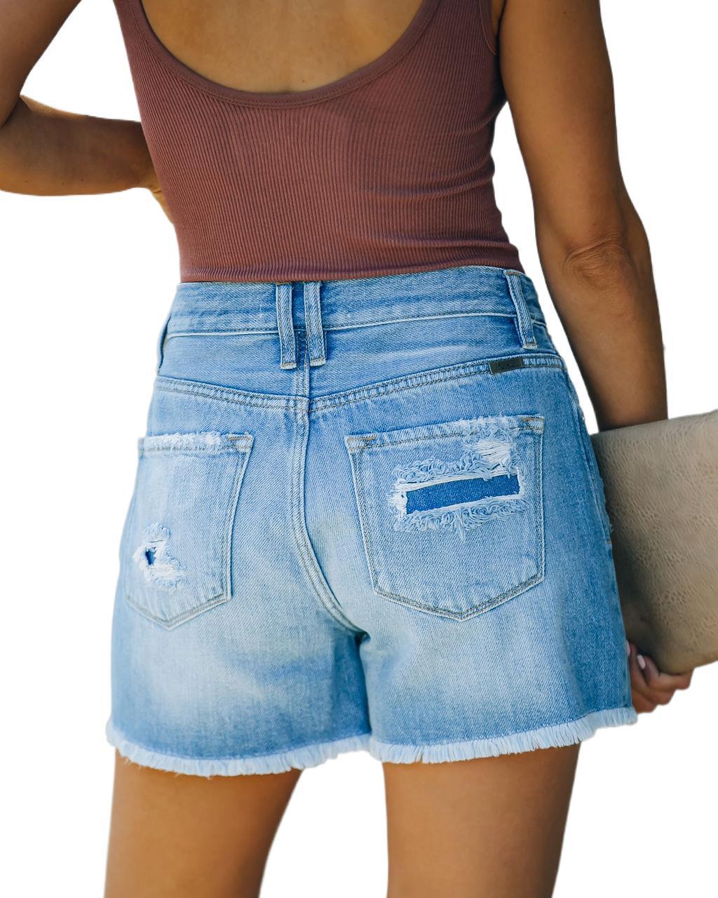 Lynda – Shorts en Jean Taille Haute pour Femme
