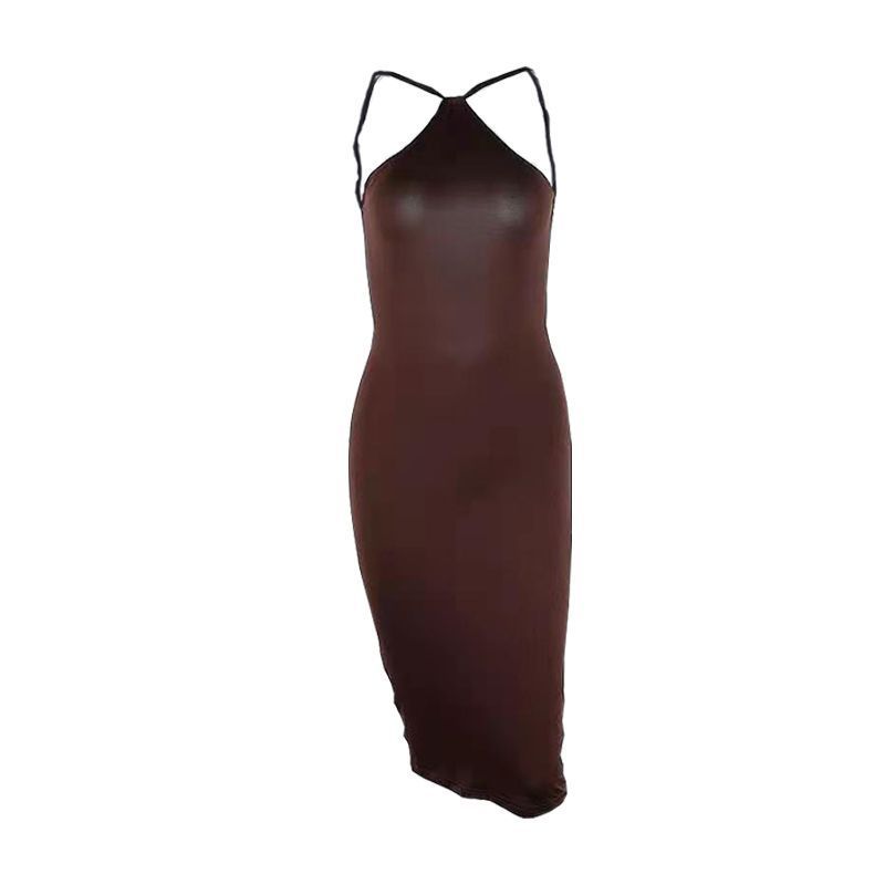 Abigail – Robe Longue à Bretelles et Col Halter