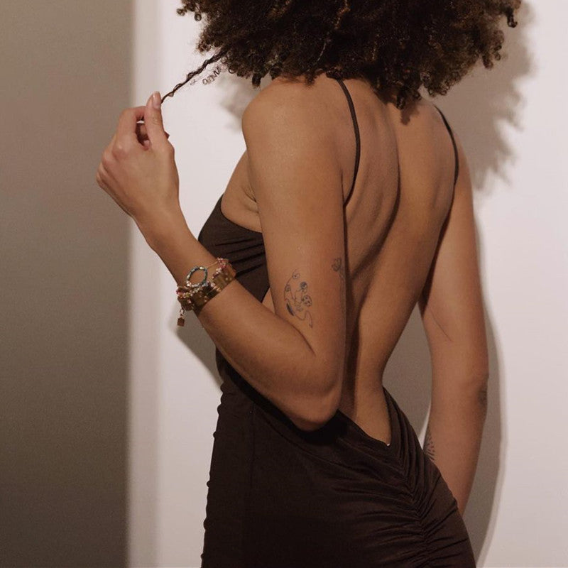 Abigail – Robe Longue à Bretelles et Col Halter
