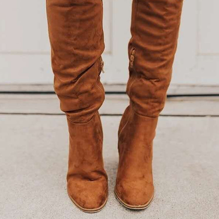 Victoria – Bottes élégantes à hauteur de genou avec fermeture éclair