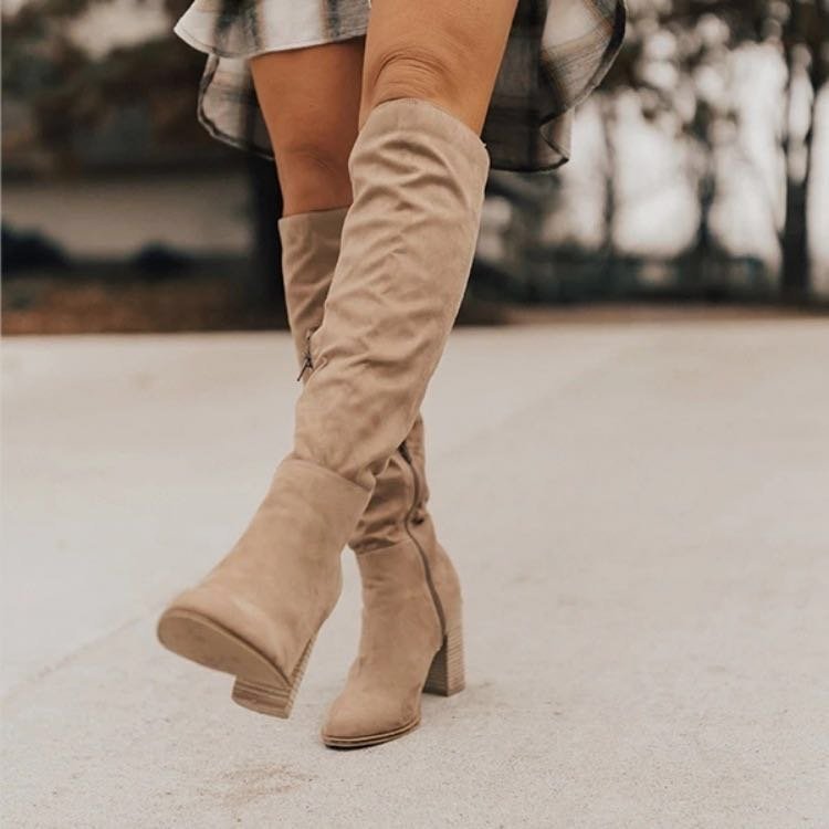 Victoria – Bottes élégantes à hauteur de genou avec fermeture éclair
