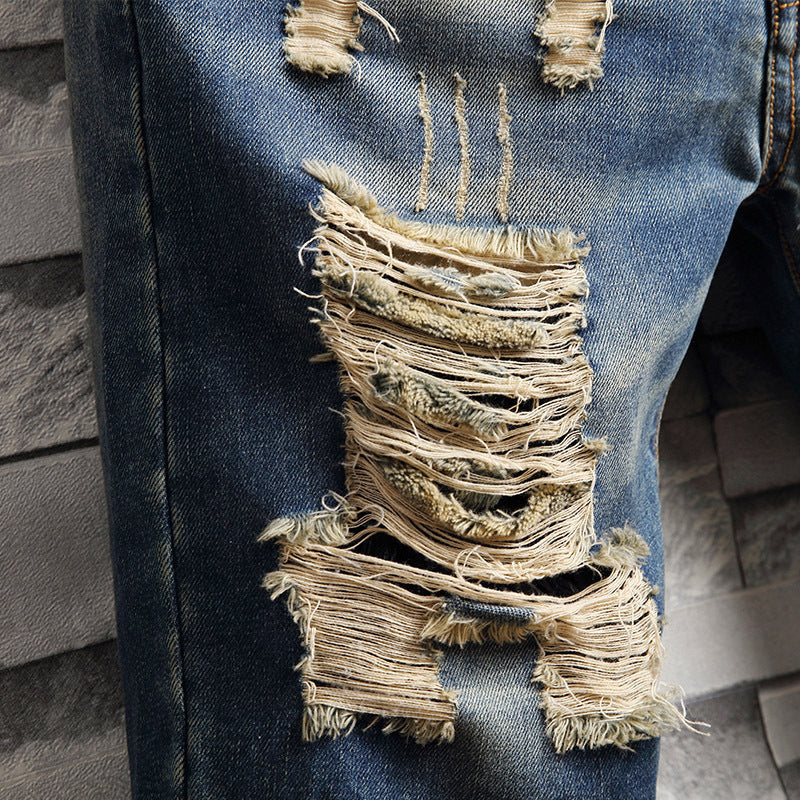 Phil – Trendige Herren-Jeansshorts mit Großen Löchern