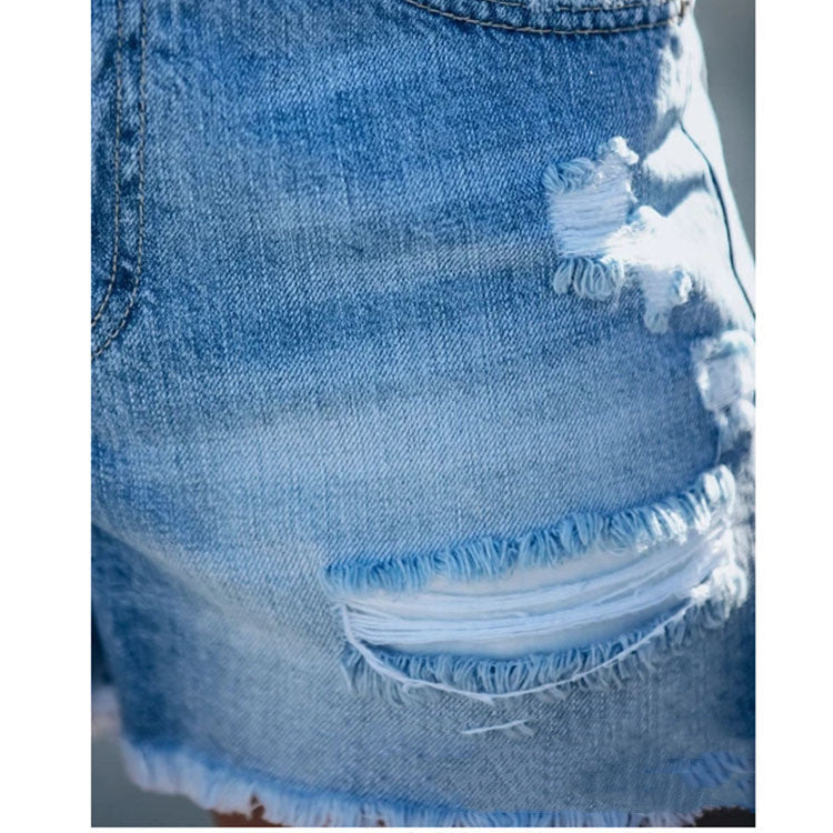 Sue – Shorts en denim effilochés avec coutures déchirées pour femmes