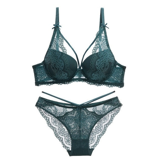 Juliet – Ensemble de soutien-gorge push-up vert pour femmes