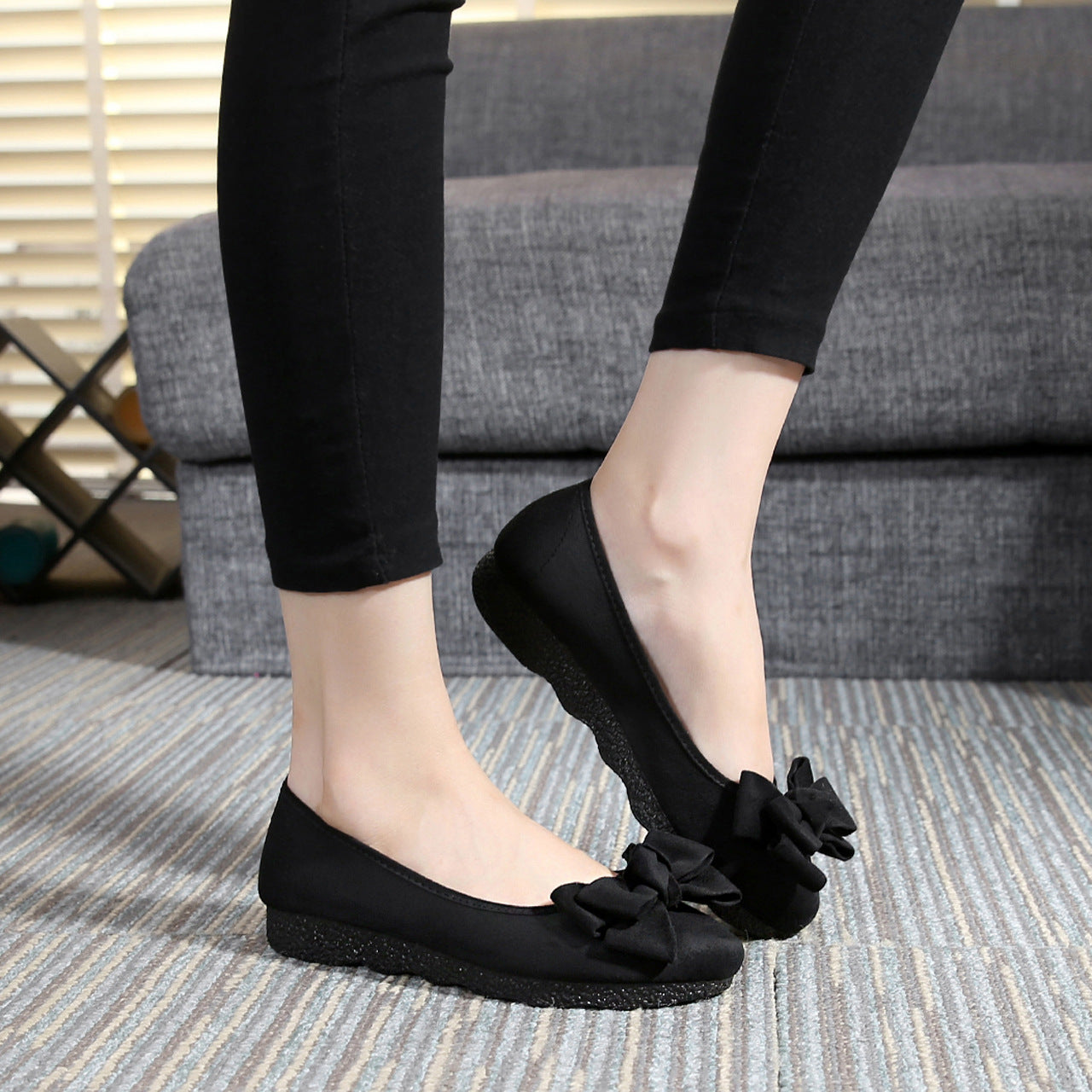 Danielle – Ballerines avec nœud et bout rond