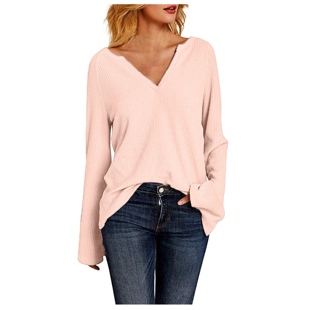 Jane – T-Shirt pour Femme avec Manches Trompette et Col en V