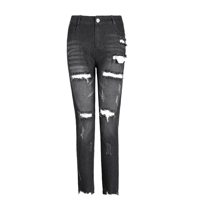 Miranda – Jean Femme à Taille Moyenne avec Ourlet Ajouré