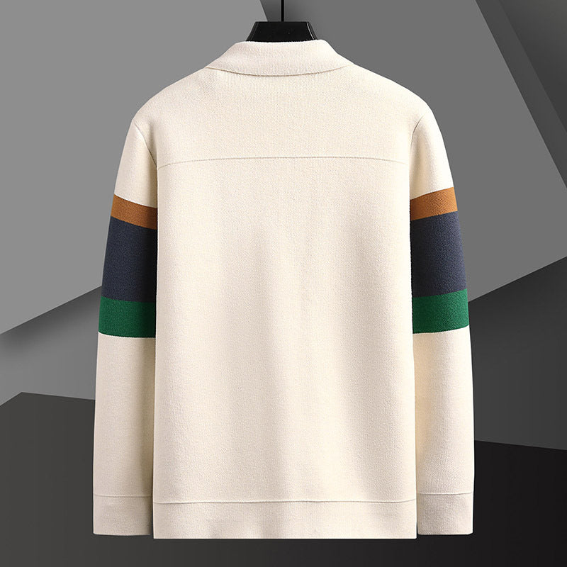 Stanley – Cardigan avec Revers Automnaux et Harmonisation des Couleurs