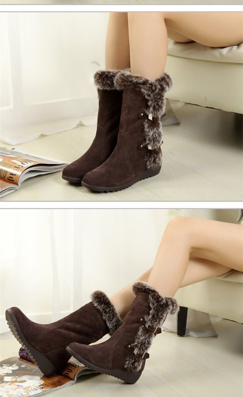 Pamela – Bottes mi-hautes avec fausse fourrure pour l'hiver