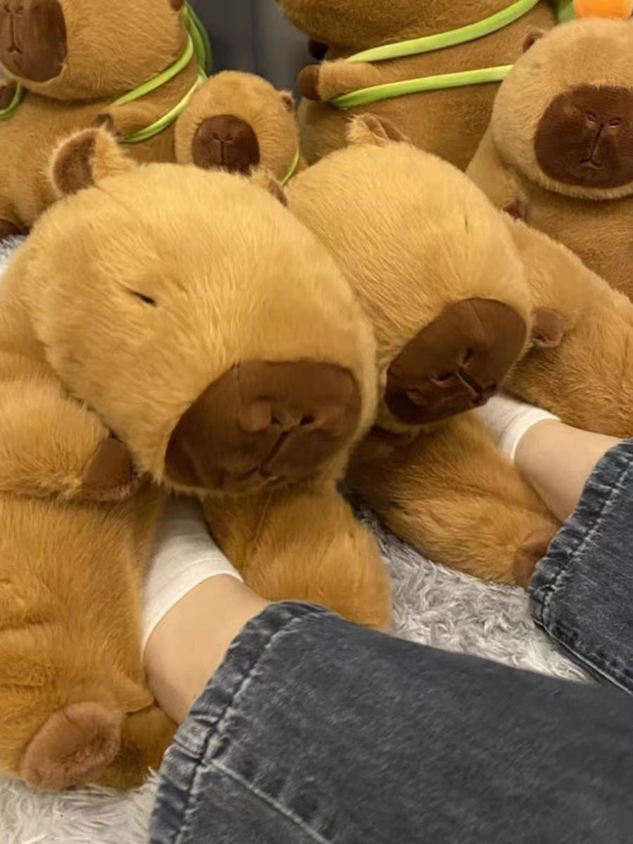 Danielle – Chaussons en Peluche de Capybara en Coton