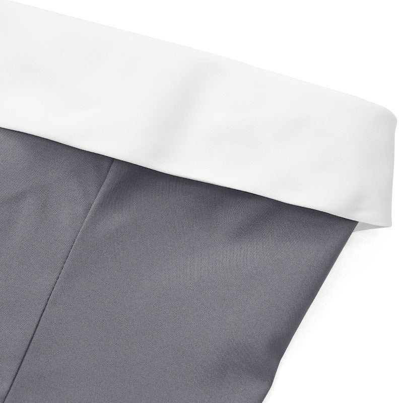 Sandra – Ensemble Deux Pièces avec Veste Contrastée et Pantalon Ample
