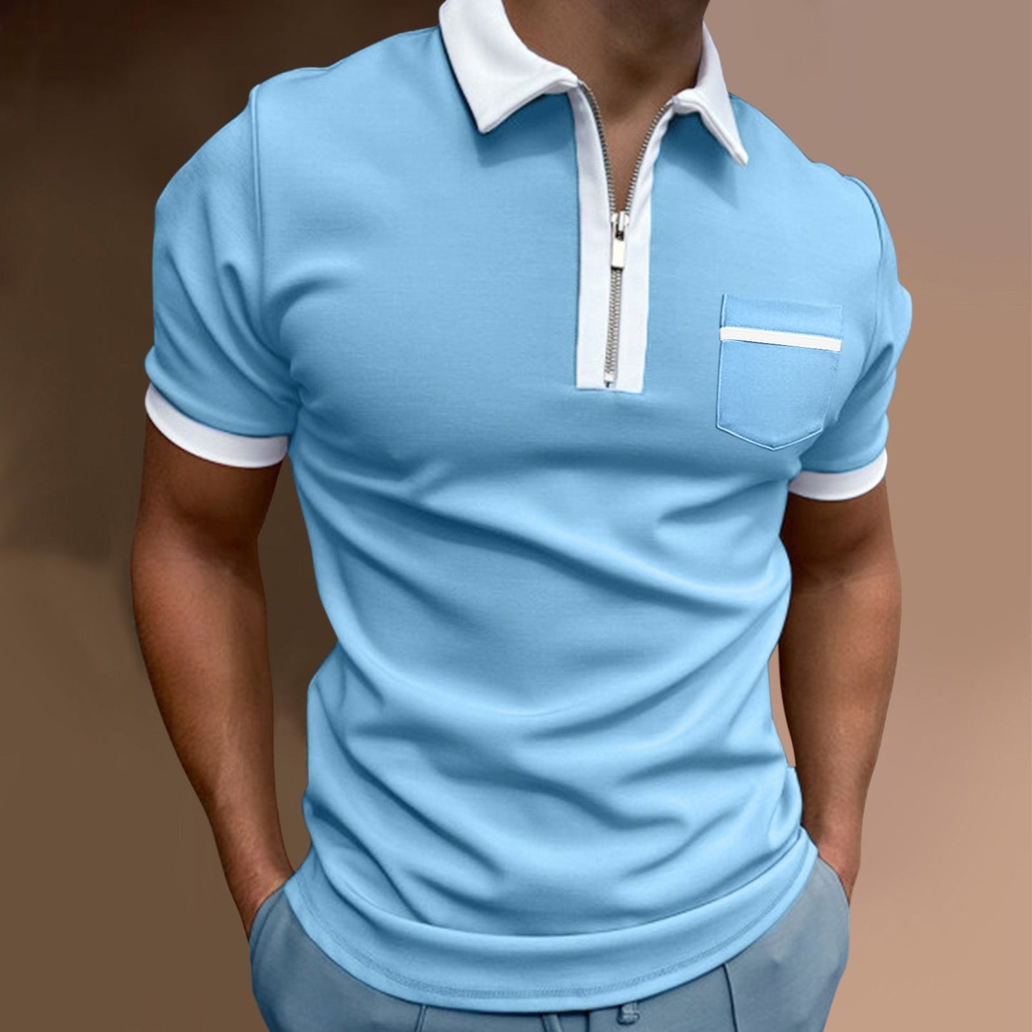 Damon – Polo pour hommes avec col à revers et coupe ajustée