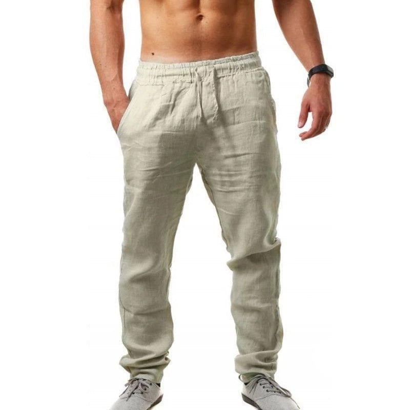 Jenny – Pantalon de sport décontracté en coton et lin respirant
