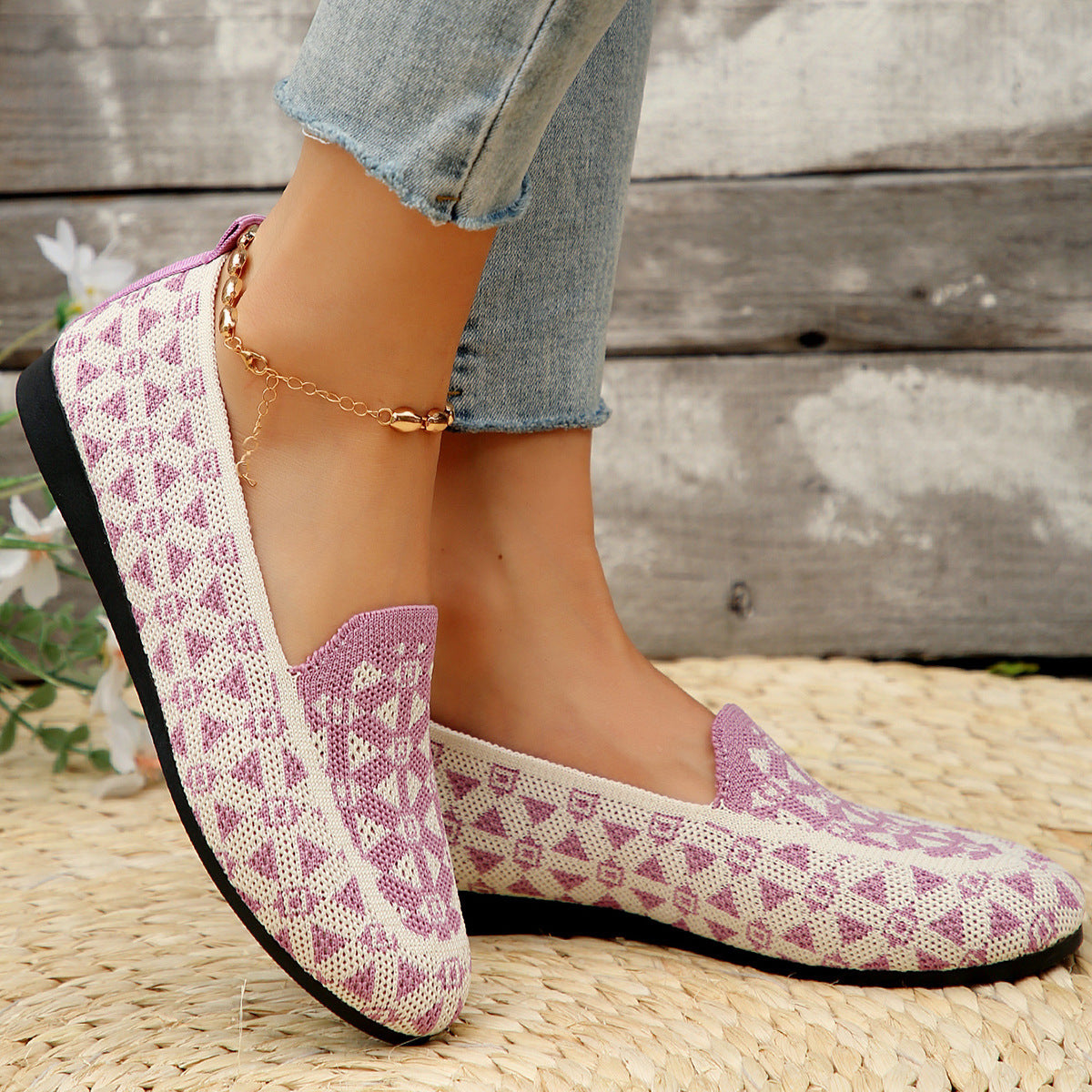 Danielle – Chaussons en Tricot Respirants pour Femmes