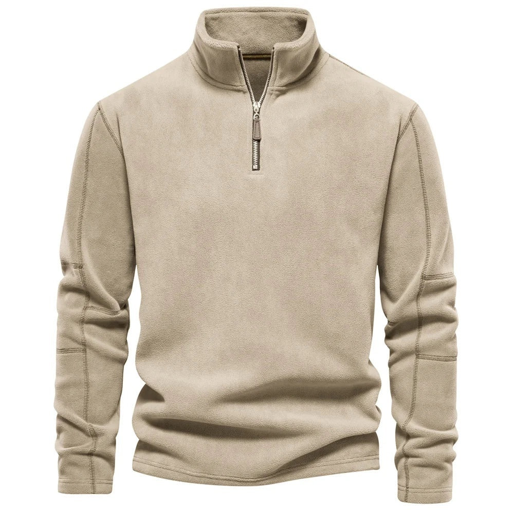 Edward – Stehkragen Zip Sweatshirt mit Fleece, lässiger Pullover