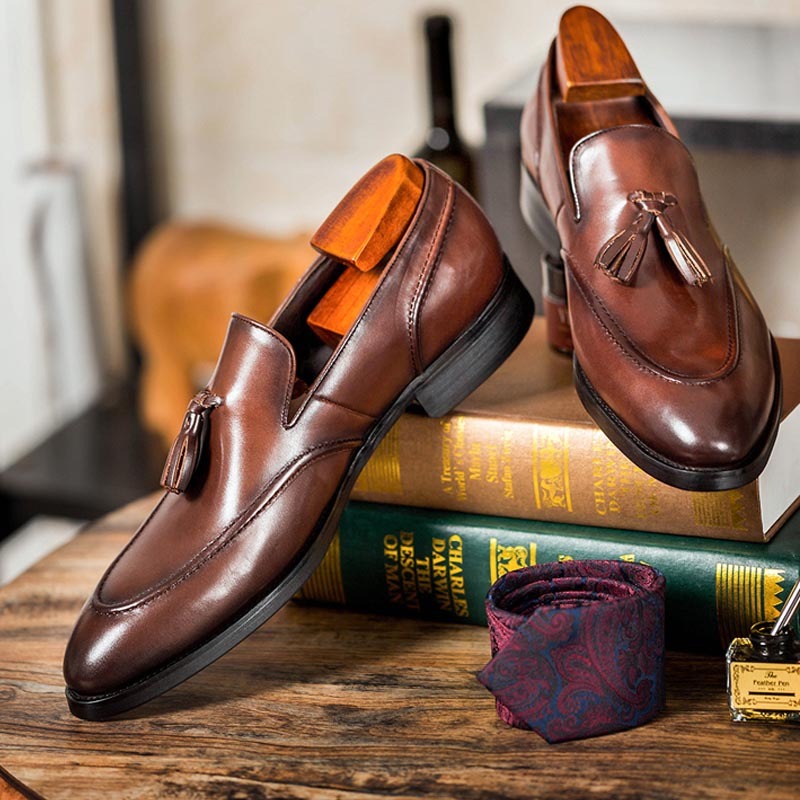 Doug – Chaussures à franges décontractées en cuir végan
