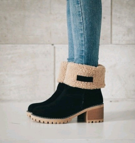 Brenda – Bottes à Talon Épais en Suède Vegan Premium
