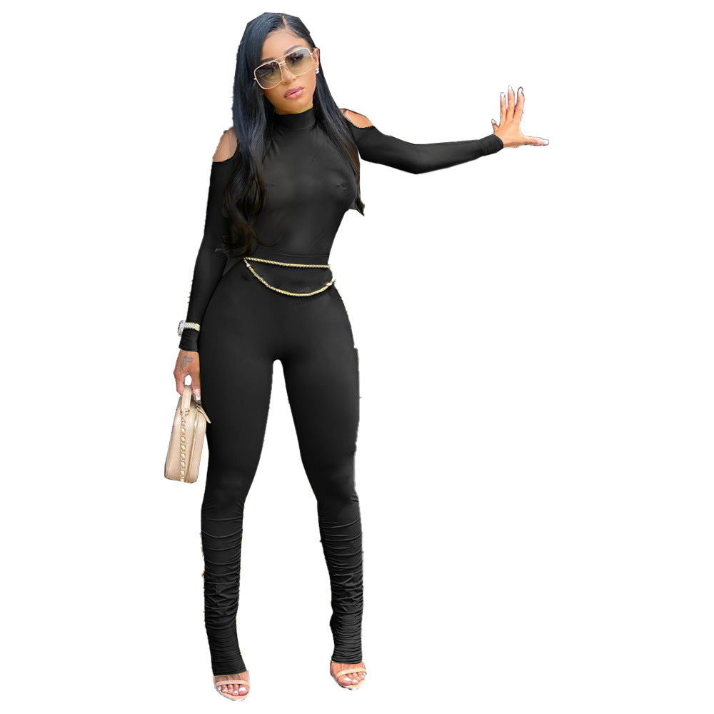 Rachael – Longue Combinaison Femme avec Zip et Plis