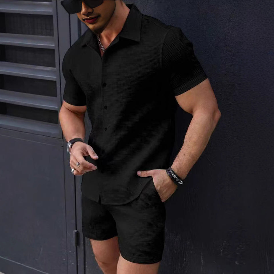 Grant – Chemise à Manches Courtes et Shorts pour Hommes en Style Sportif
