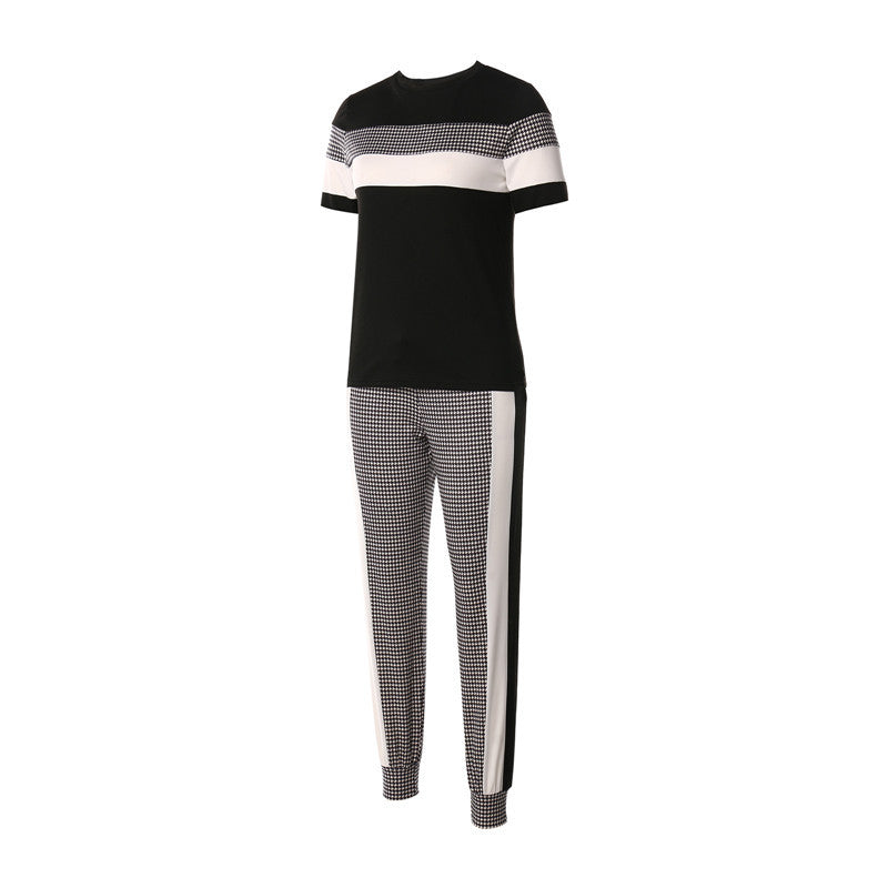 Gabrielle – Ensemble pour Femme avec Top à Manches Courtes et Pantalon Taille Haute