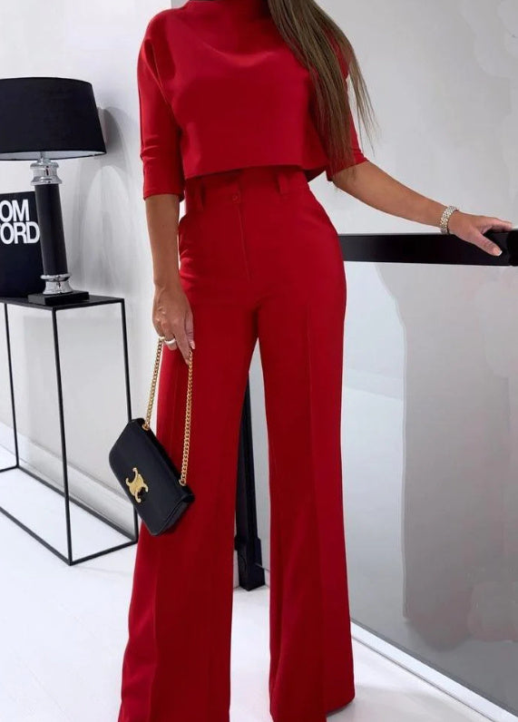 Marie – Pantalon Évasé Taille Haute
