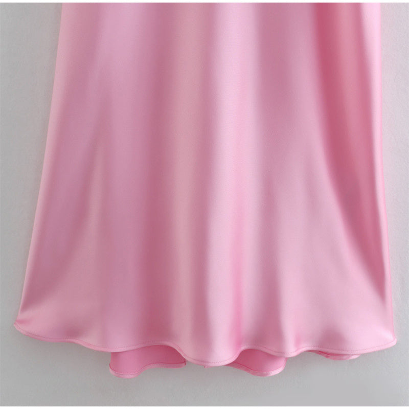 Lydia – Élégante Robe Longue en Satin avec Fines Bretelles pour Femme
