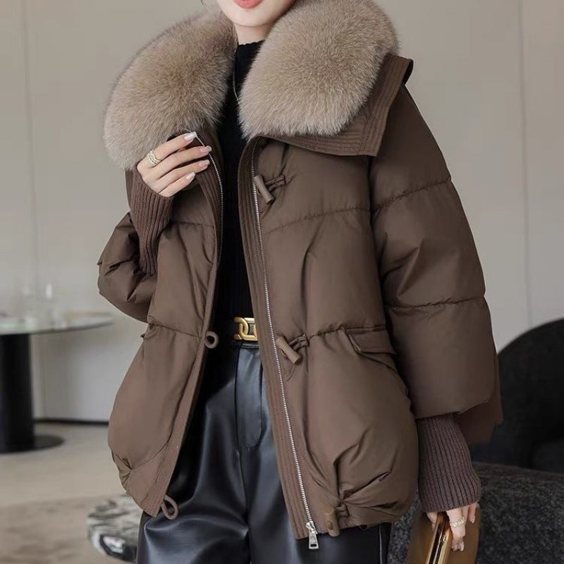 Angela – Veste Courte pour Femme avec Col en Fausse Fourrure